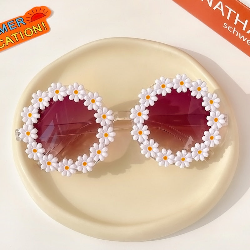 Round Flower Sunglasses