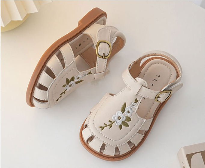 Flowers Embroidered Sandals