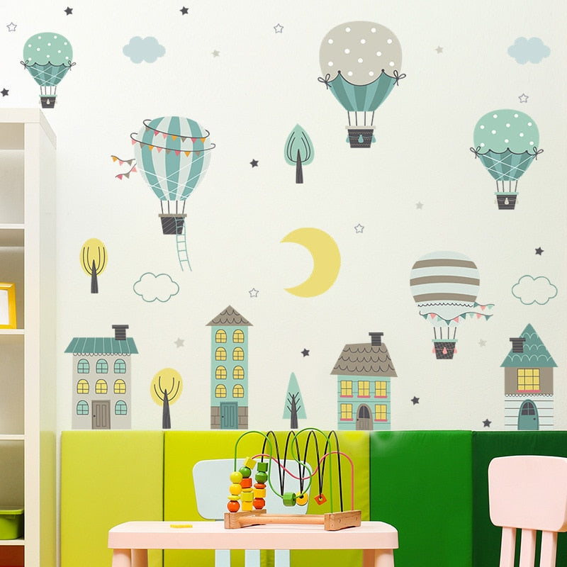 House And Balloons Self-adhesive Wall Stickers