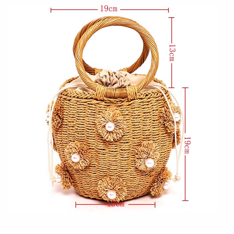 Straw Woven Bag With Hand-Carrying Woven Backpack