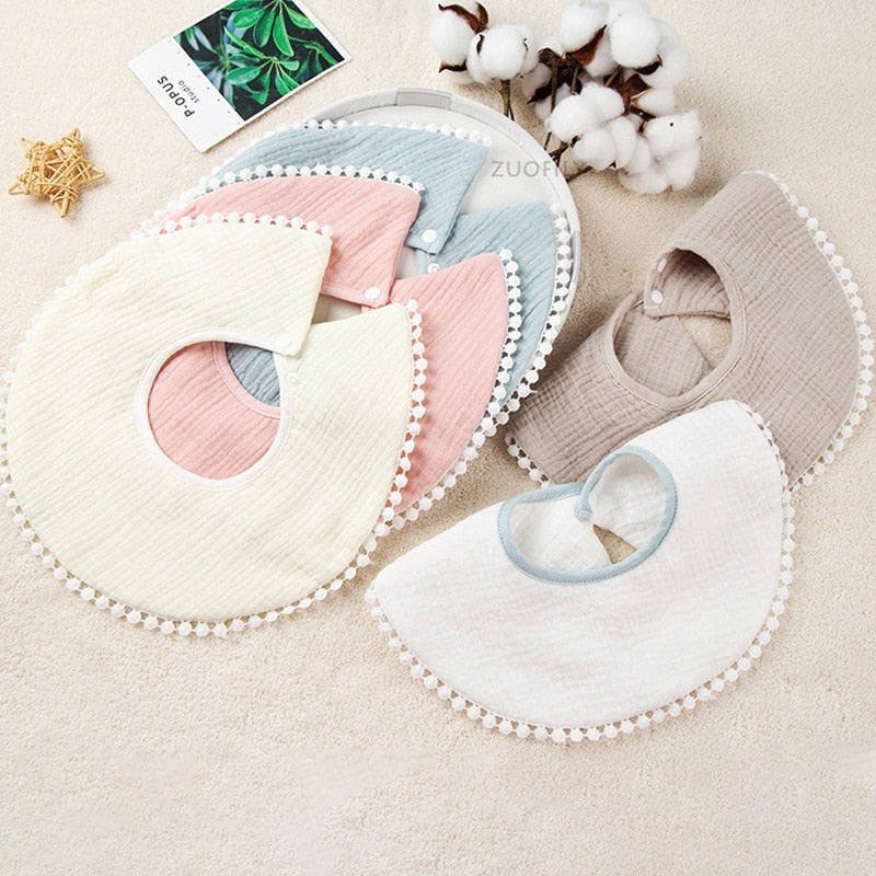 Newborn Saliva Absorbent 360 Rotate Bibs