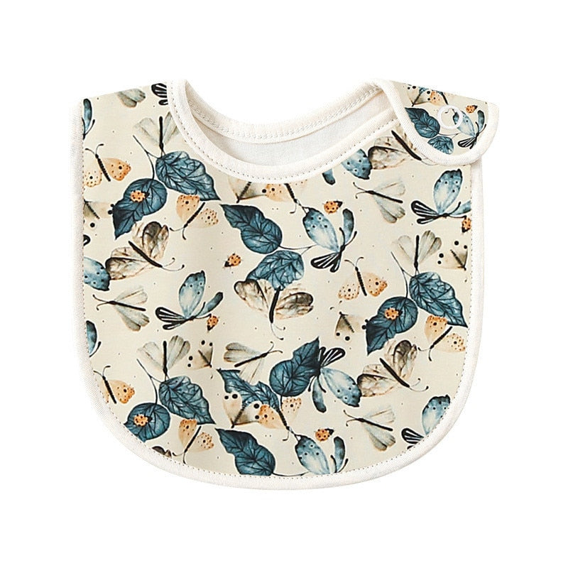 Double Layers Cotton Cute Printed Bibs
