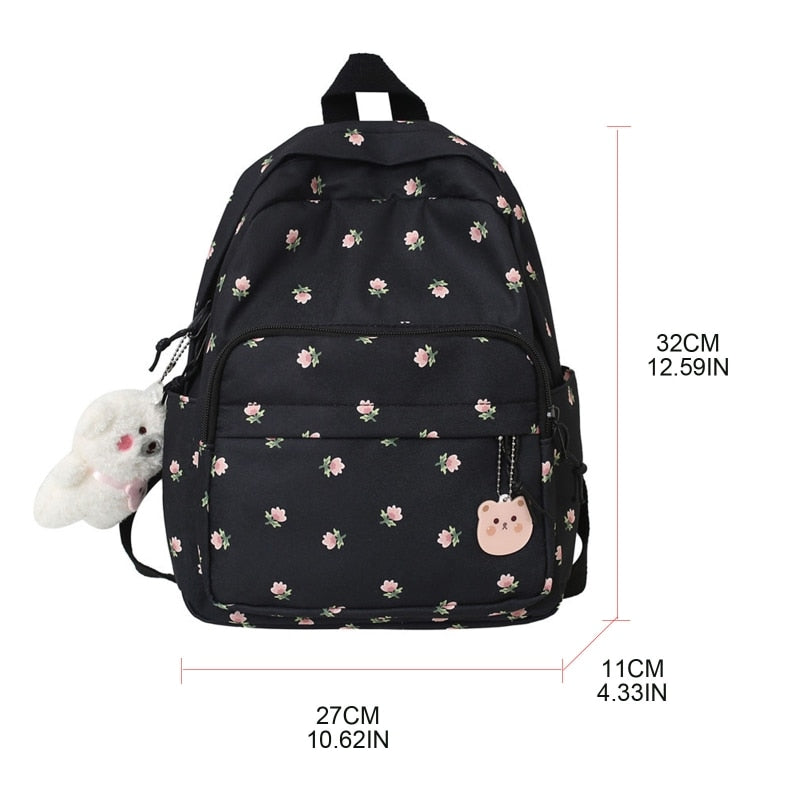 Floral Print Casual Backpack