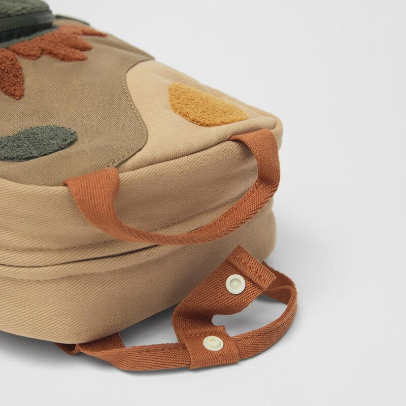 Sun & Long Neck Dinosaur Embroidered Backpack