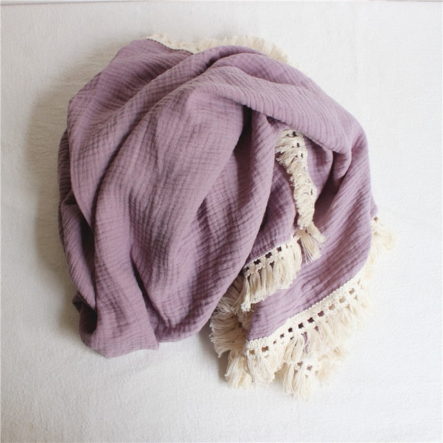 Cotton Blanket With Tassel