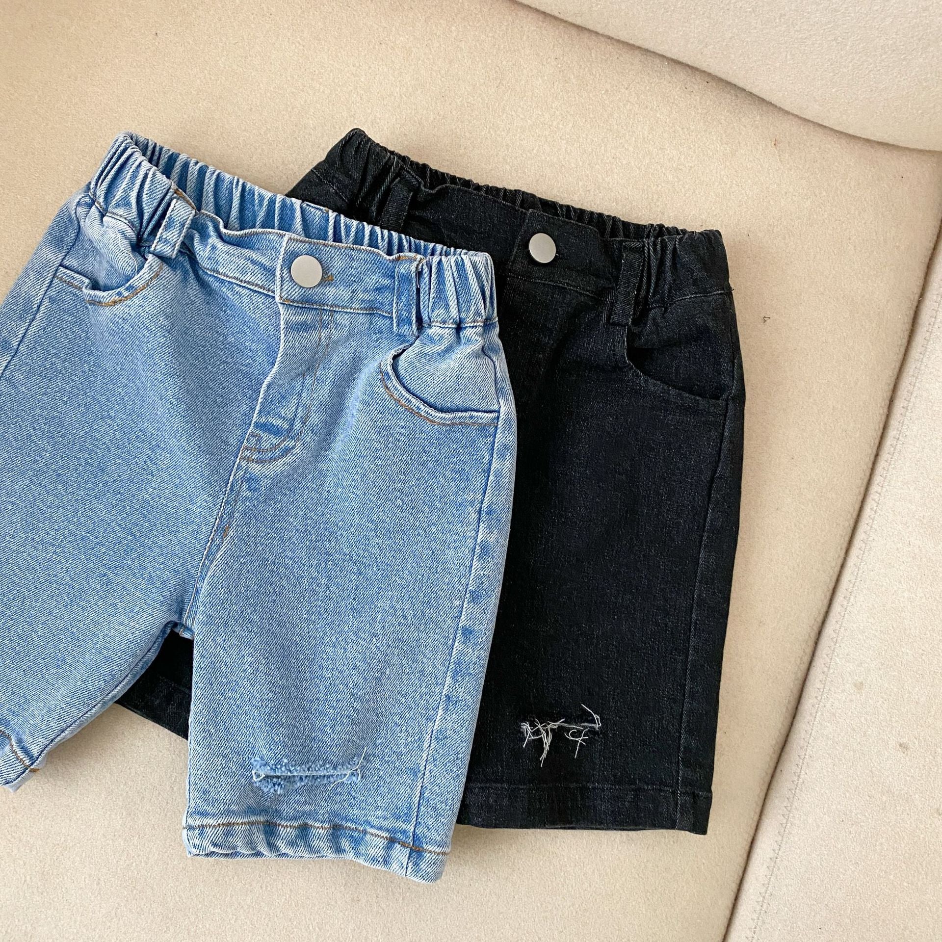 Ripped Knee Casual Denim Pants