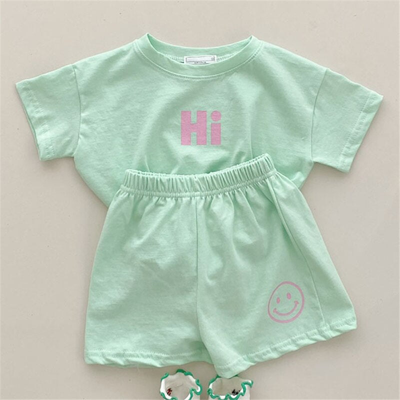 Hi Print Tee And Shorts Set