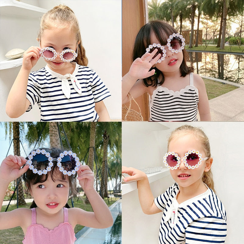 Round Flower Sunglasses