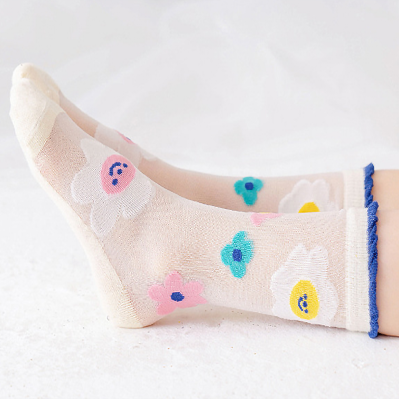 3 Pairs Flower Pattern Socks