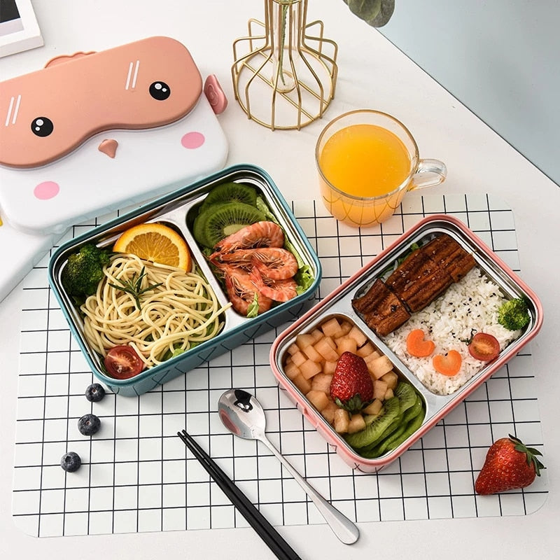 Anime Stainless Steel Grid Lunch Box