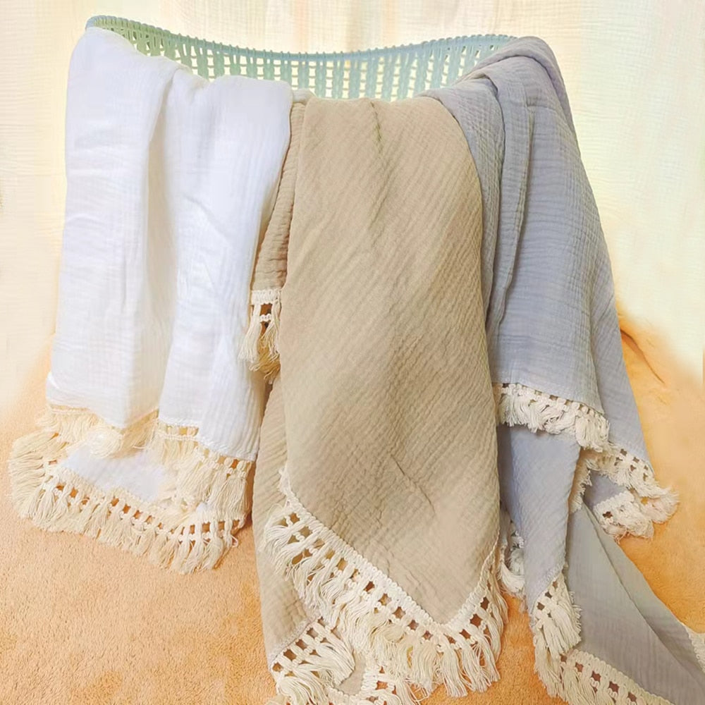 Cotton Blanket With Tassel