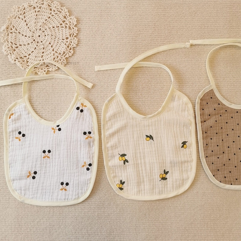 Cotton Cute Print Bibs