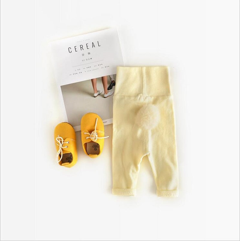 Cream bunny tail leggings with shoes