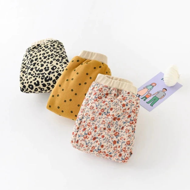Floral and mustard quilted pants with hat