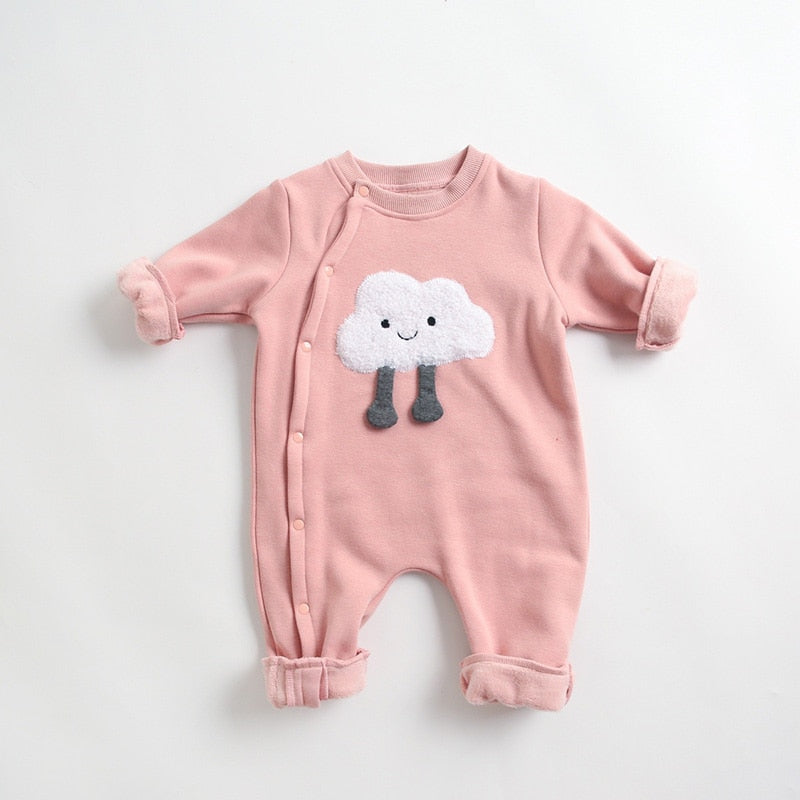 Pink cloud jumpsuit on white background