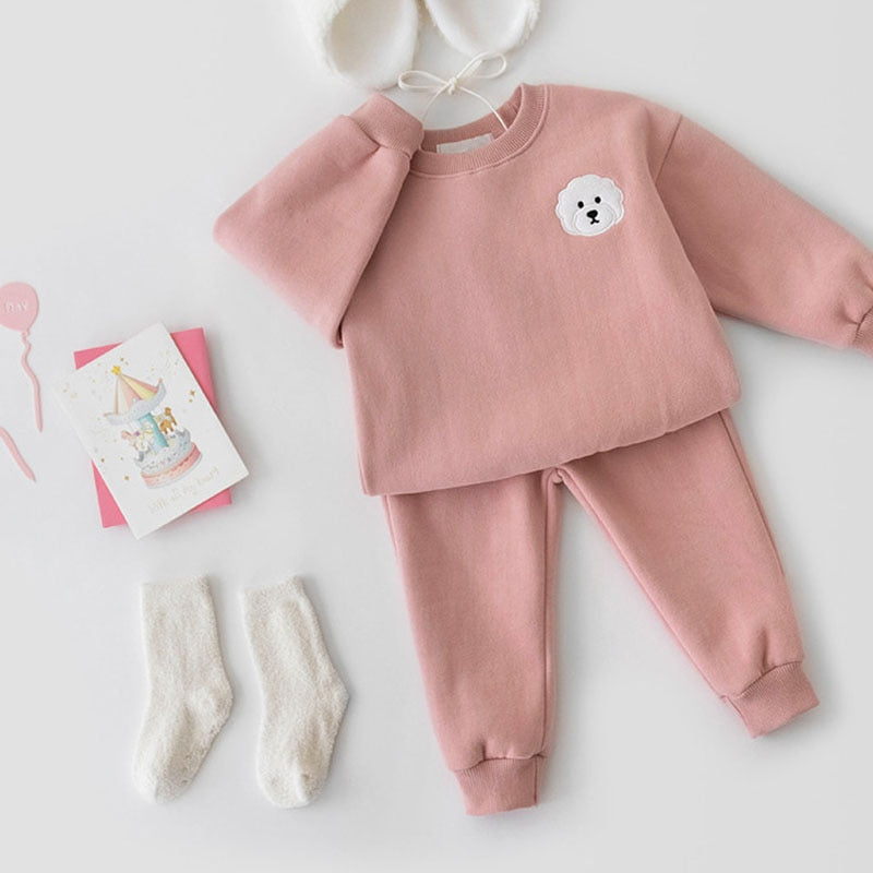 Pink animal patch set with hat and socks