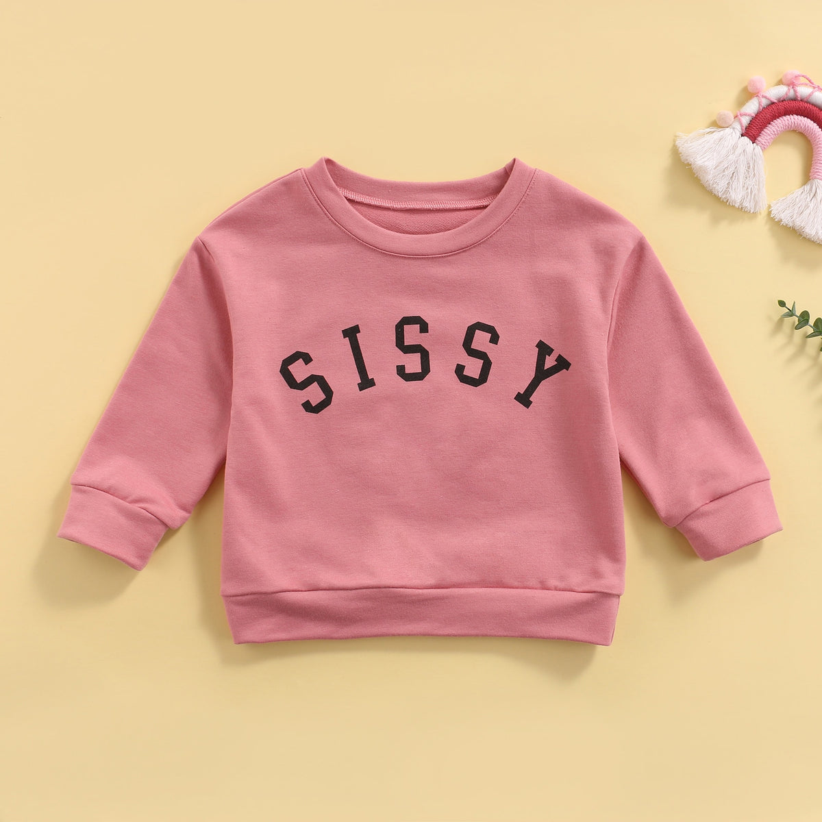 Pink SISSY letter kids sweatshirt